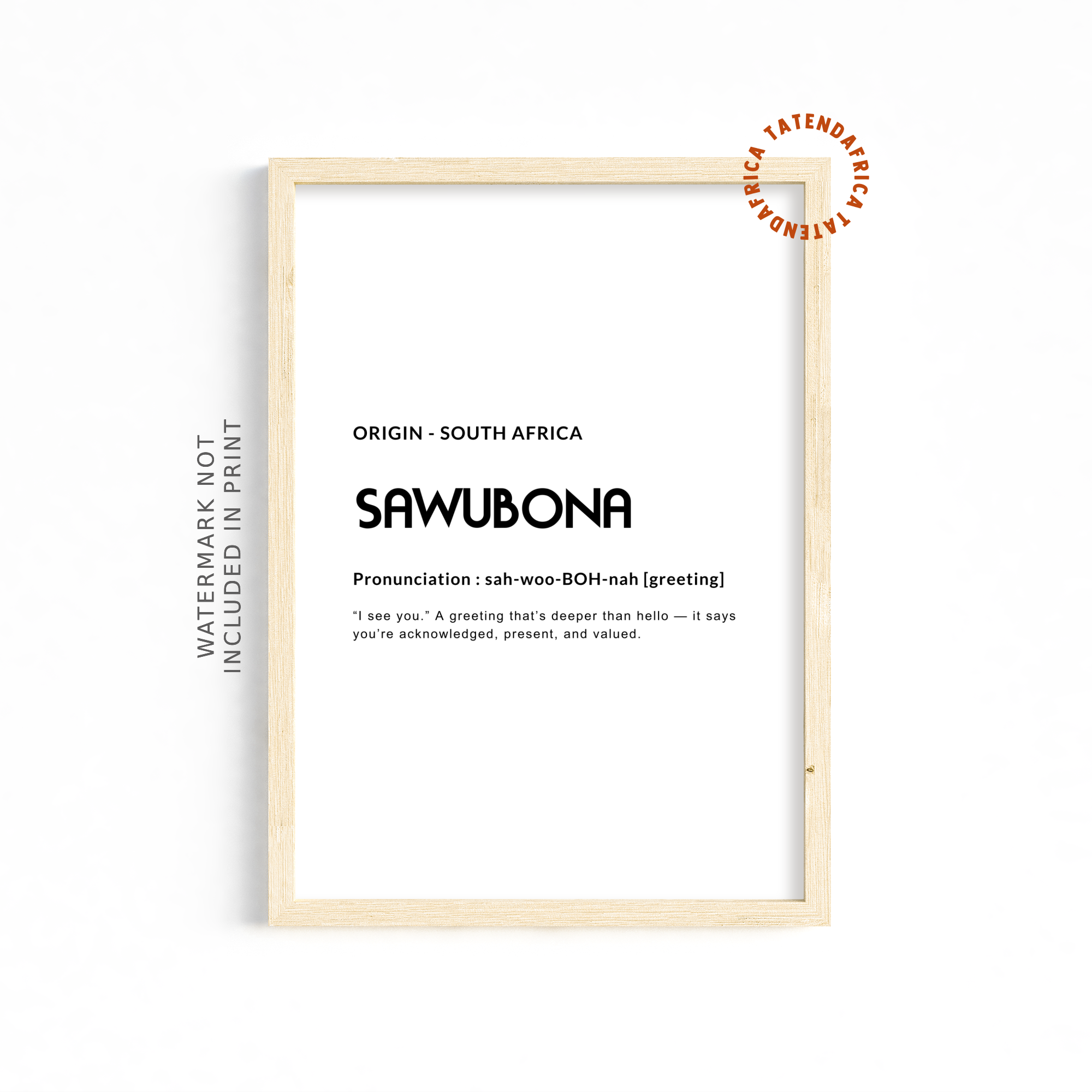 Sawubona - Monochrome White