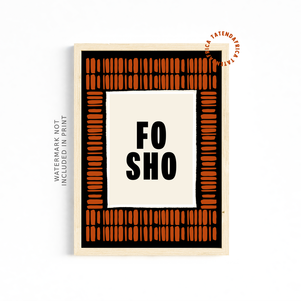 Fo Sho - Monochrome Orange Geometric