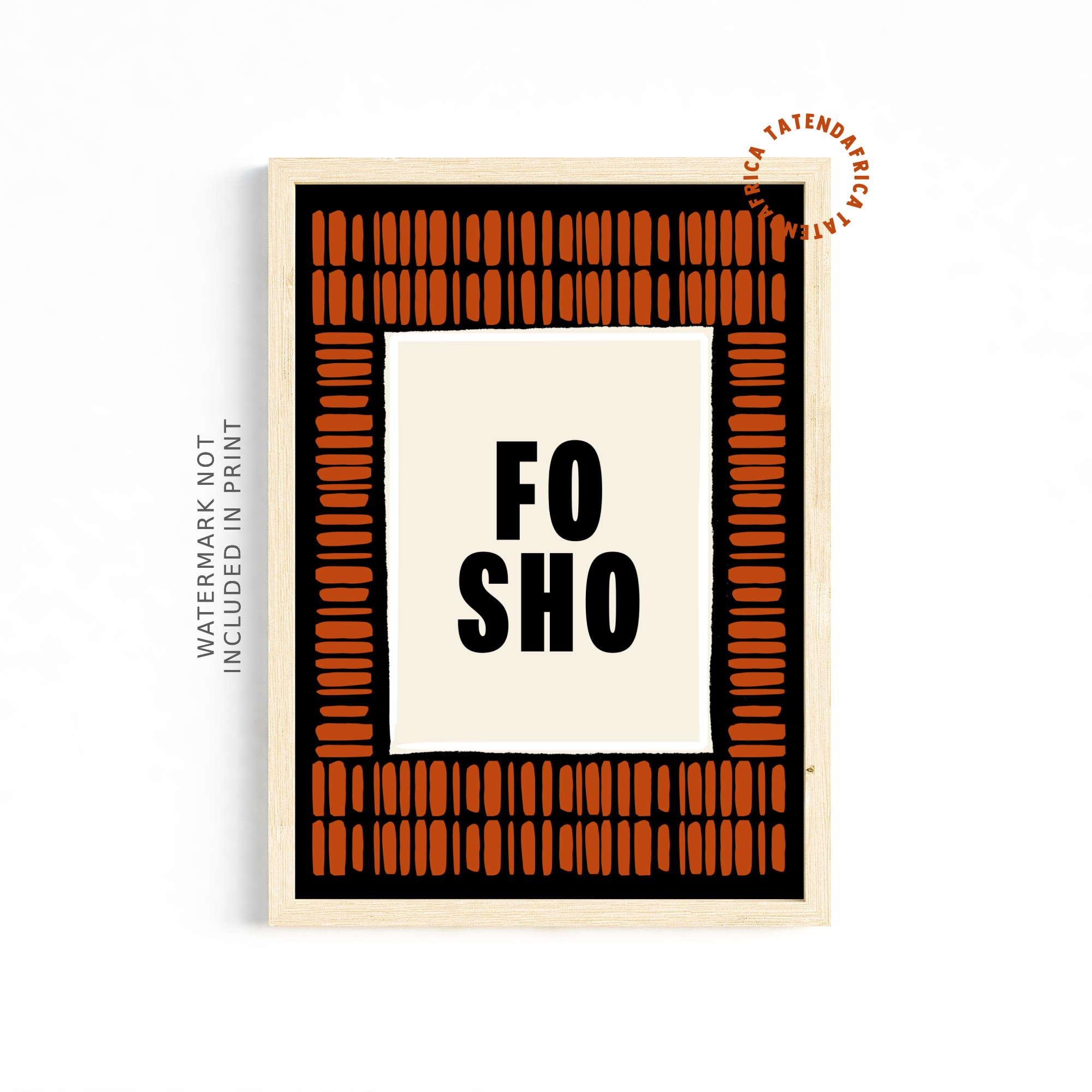Fo Sho - Monochrome Orange Geometric