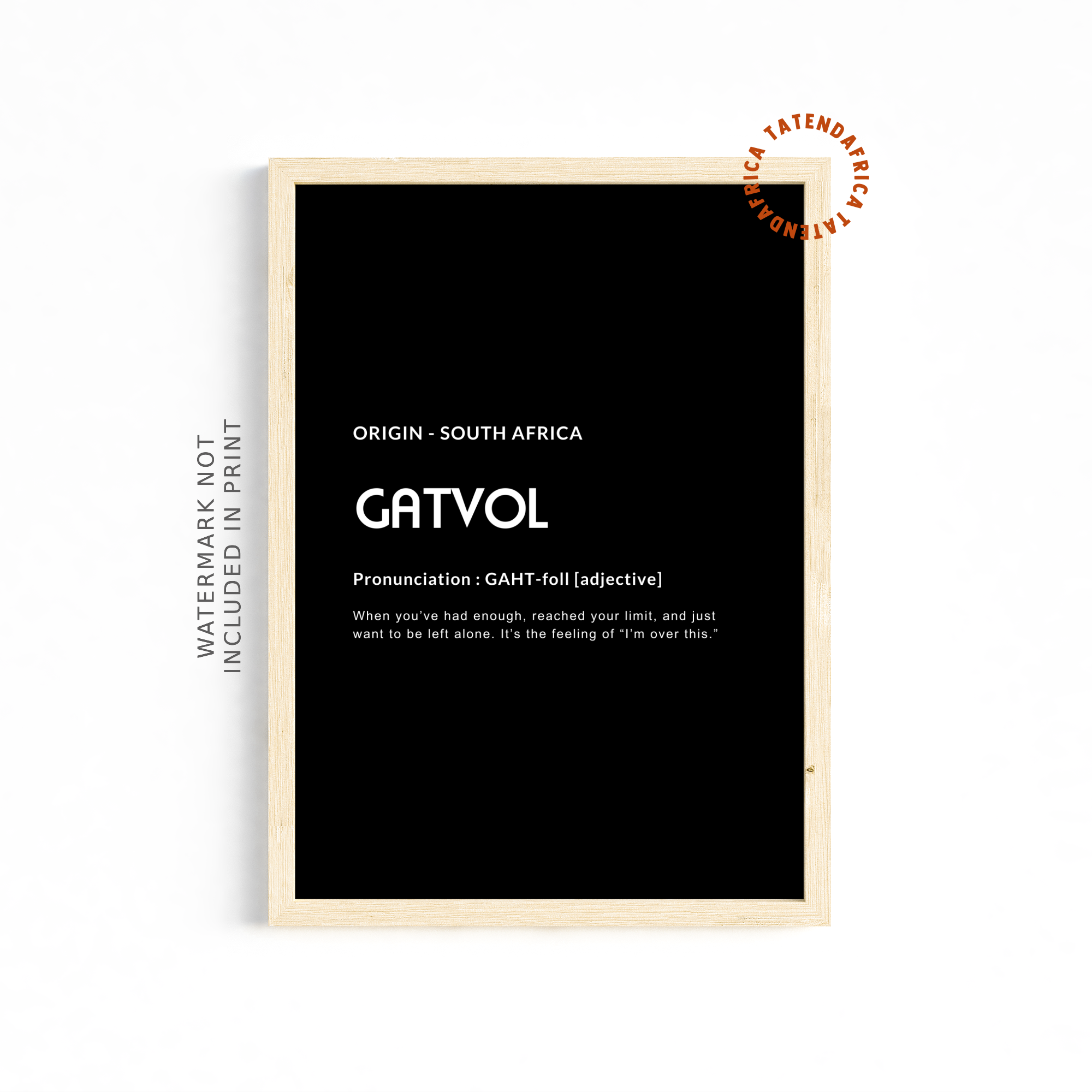 Gatvol - Monochrome Black