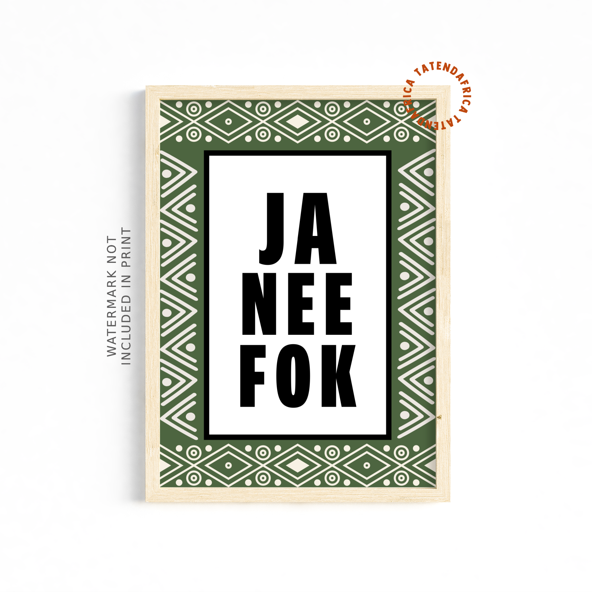 Ja Nee Fok - Sage Green Geometric