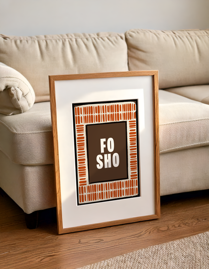 Fo Sho - Brown Orange Geometric