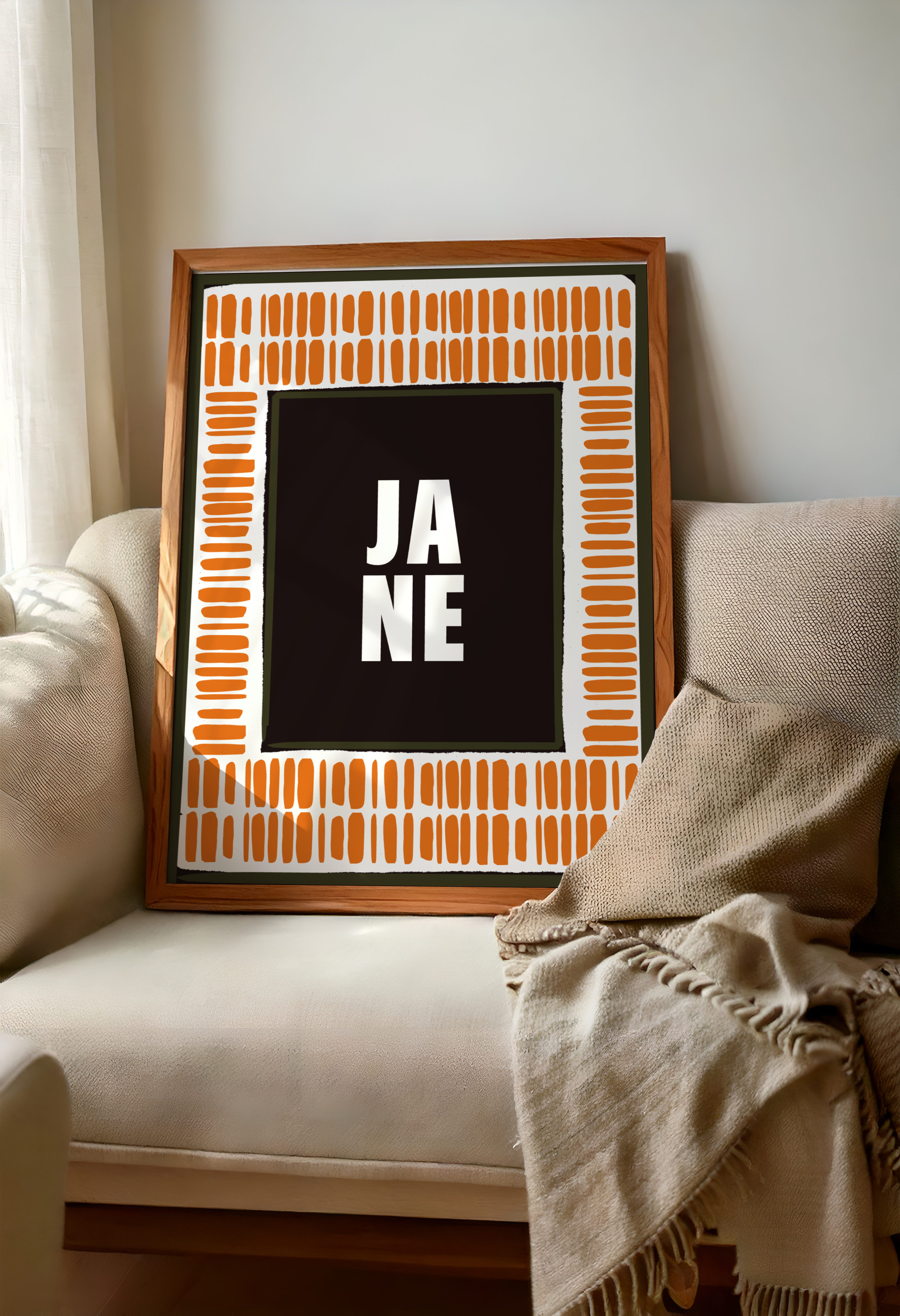 Ja Ne - Orange Black Geometric