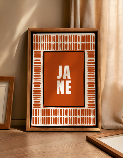 Ja Ne - Burnt Orange Geometric