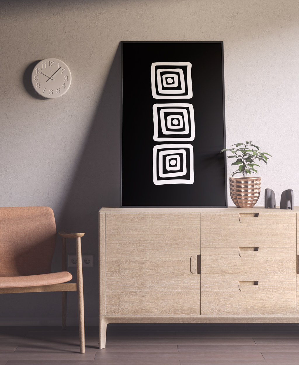 Abstract Twirl - Monochrome Black