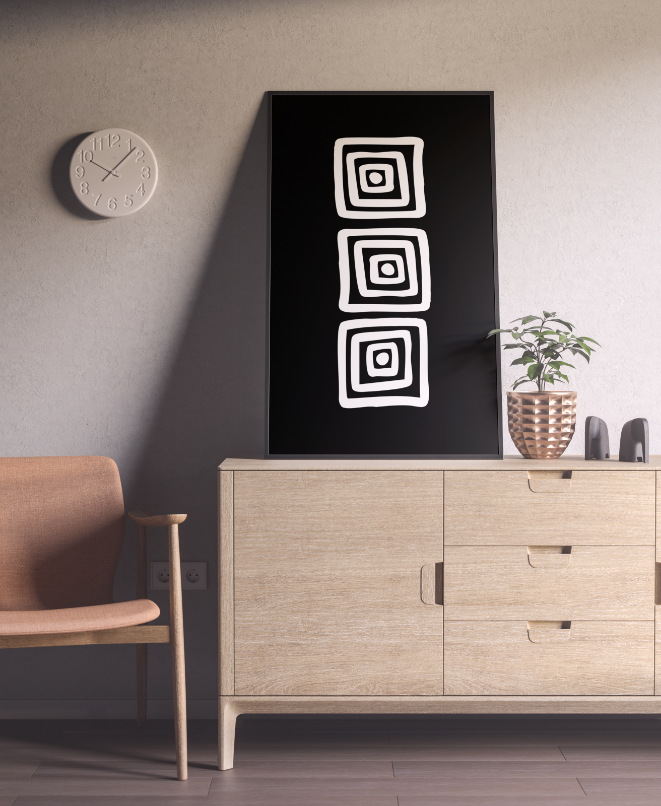 Abstract Twirl - Monochrome Black